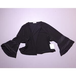NWT 89TH + MADISON plus size black mesh bell sleeve cardigan shrug  women 2X